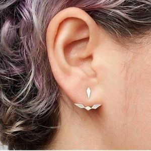 Silver geometric earrings minimalist